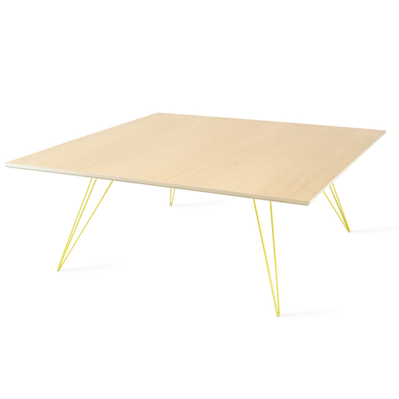 Table basse Williams, Jaune, H 18 po x l 46 po x P 46 po, Érable