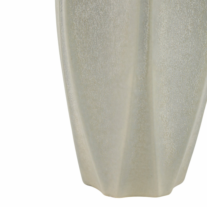 Earthenware Vase With Sculpted Design And Textured Detailing, 16" H x 7" W x 7" D
