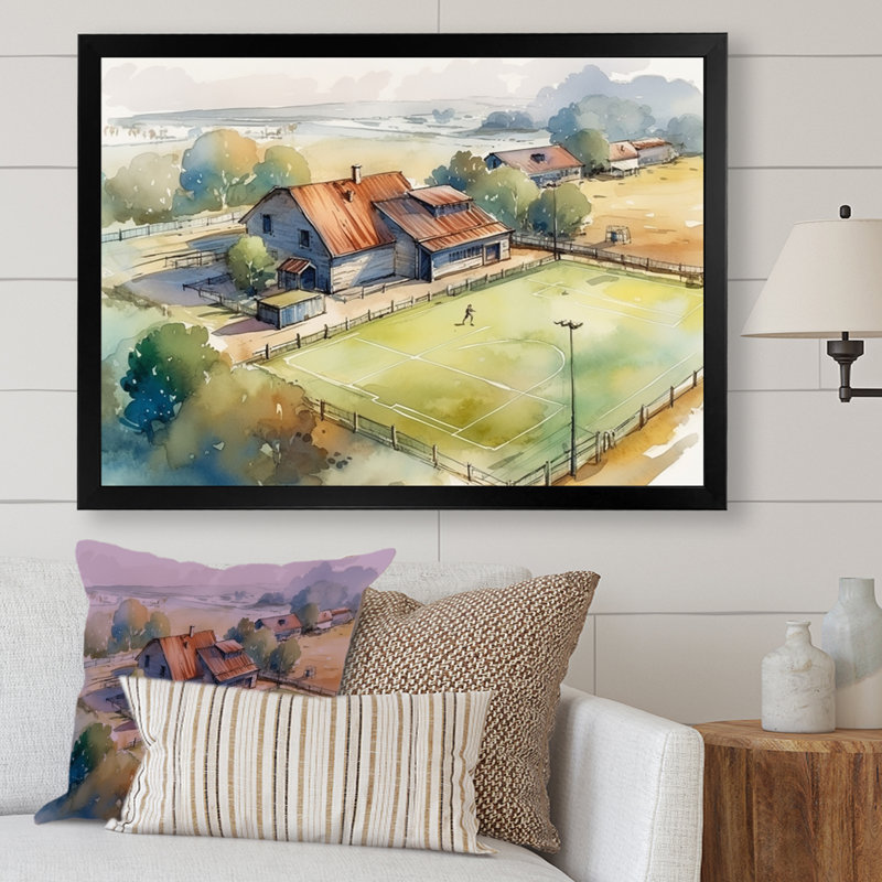 «Robinia Soccer Field Adventures III», reproduction sur toile, H 34 po x l 44 po x P 1,5 po, Cadre photo noir