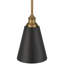 Luminaire suspendu 1 lumière Dahlia - finition laiton brossé antique - abat-jour noir-1179268294