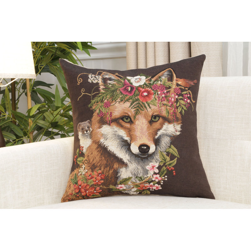 Forest Fox Cushion Covers, Black/Brown/White Fox 1