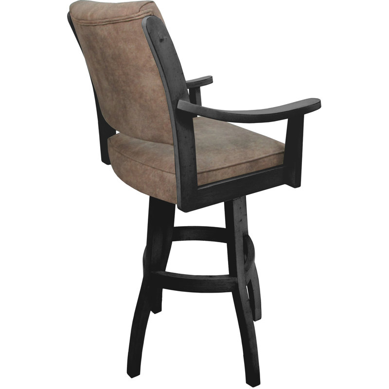 Tabouret de comptoir en bois massif - Limité - Siège de 26 po, Brun / Gris