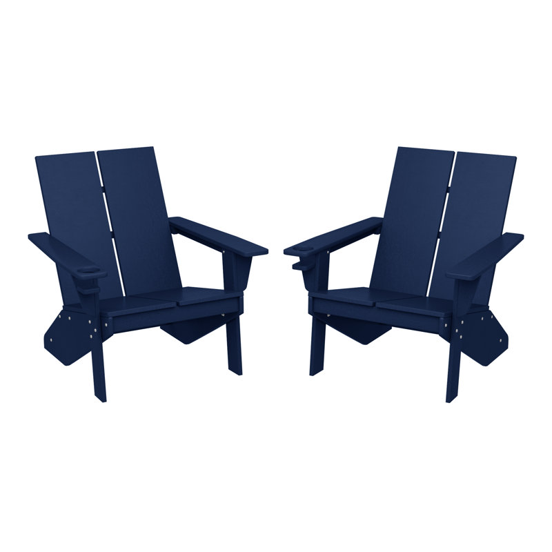 Modern Poly Adirondack Chair (Set Of 2), Navy
