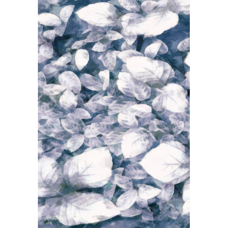 Feuilles bleues ombrées VI, H 30 po x l 20 po