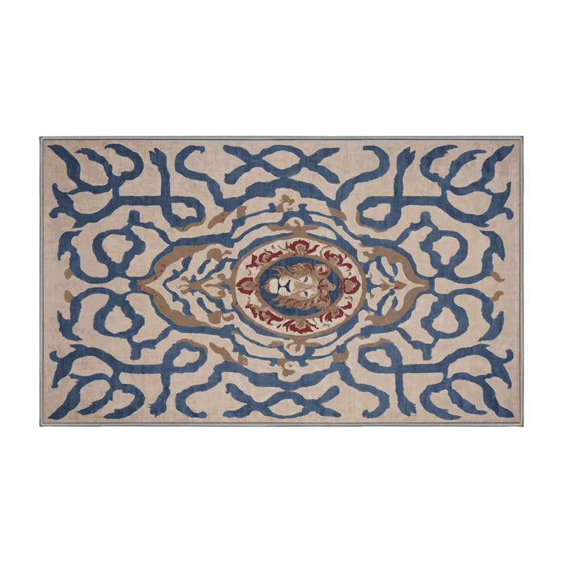 Machine Washable Gray Area Rug, Rectangle 7' x 9'