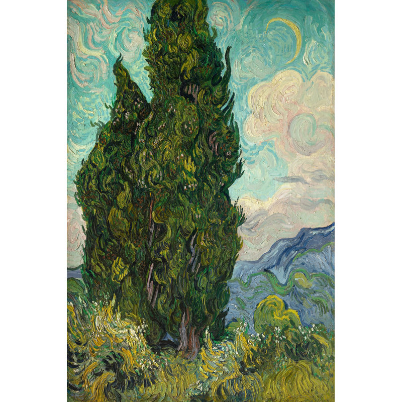 " Cypresses I " by Vincent Van Gogh, 48" H x 32" W  