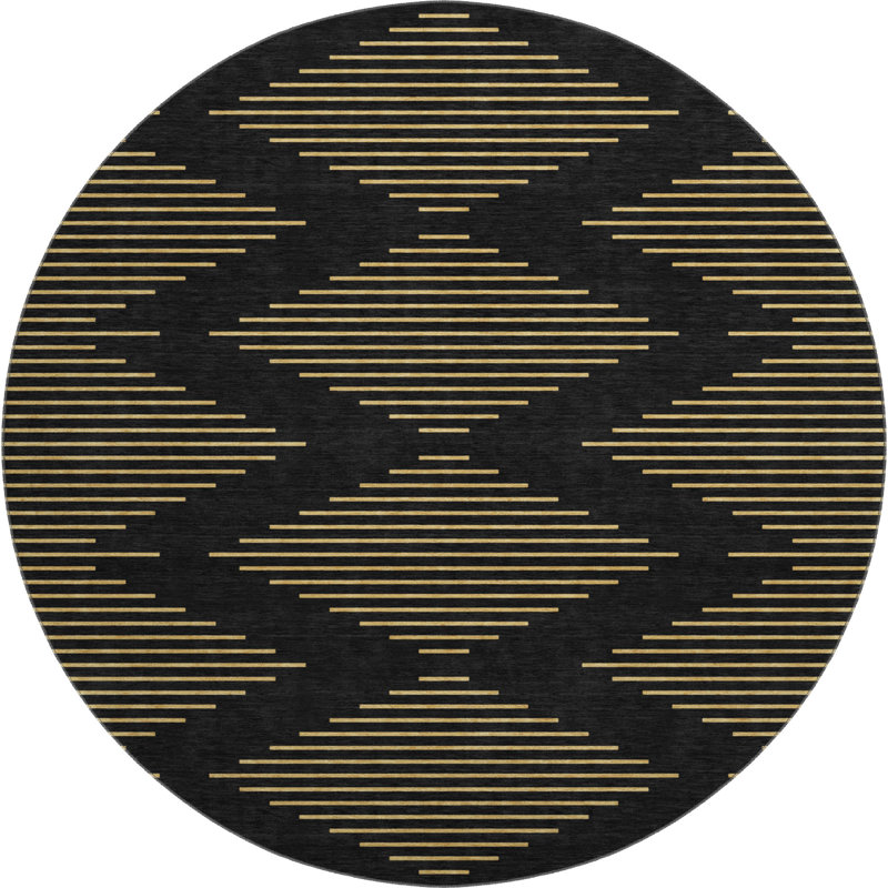 Premium Machine Washable Jahnke AMF1017 Geometric Rug, Round 8'