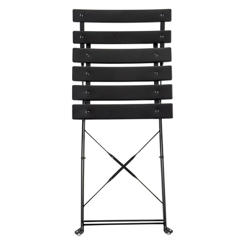 Metal Patio Folding Chair Folding Chair Set, Black