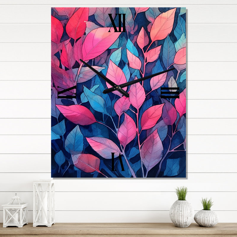 Horloge murale rose et bleu Harmony I, Petit