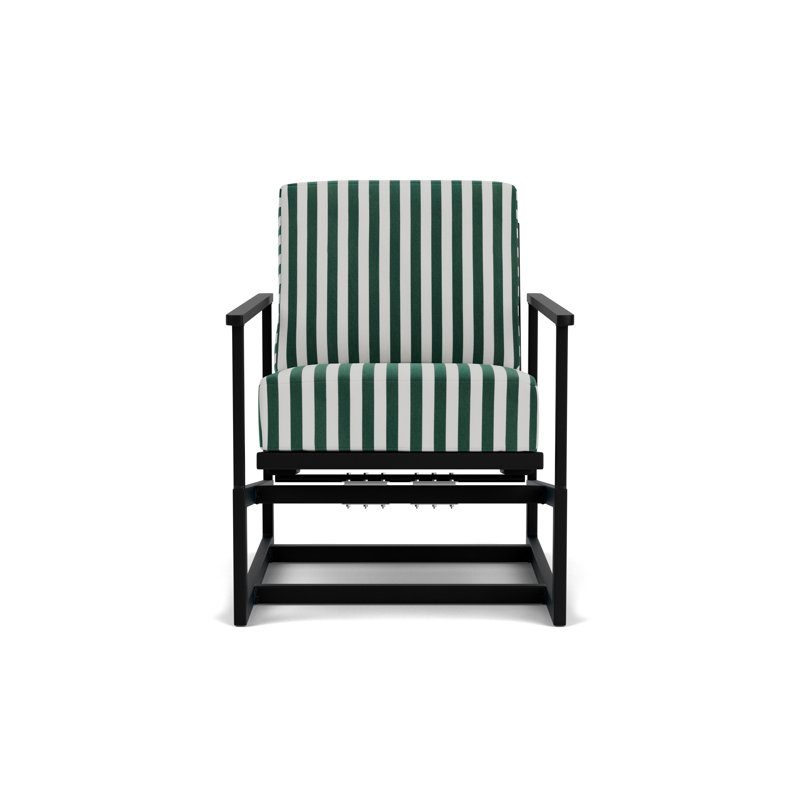 Summit Outdoor Rocker Chair, Fawn, Safari White Stripe, Ebony