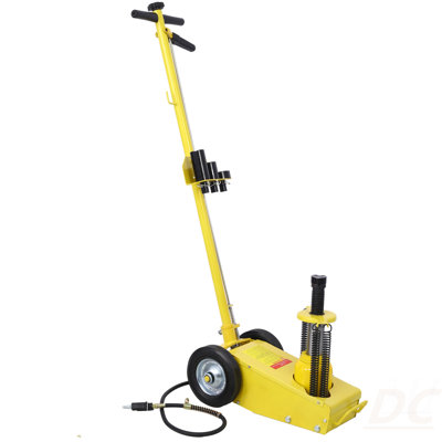 22 Ton Hydraulic Floor Jack Air-Operated Axle Bottle Jack With (4) Extension Saddle Set Built-In Wheels,Yellow