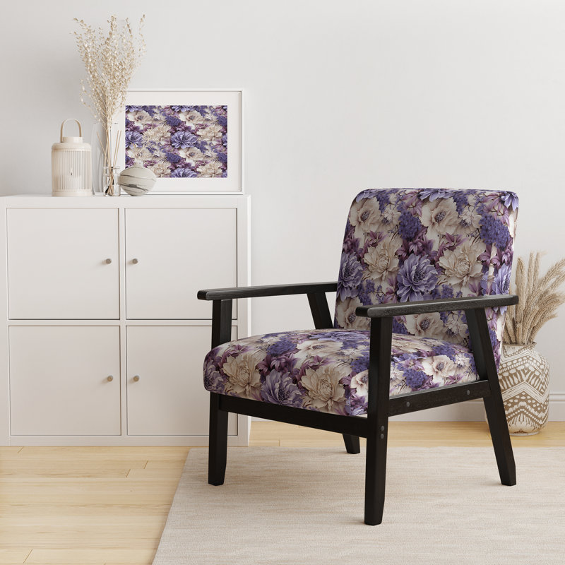 Chaise d'appoint florale Cobalt, Coastal Victorian Tranquility Victorian