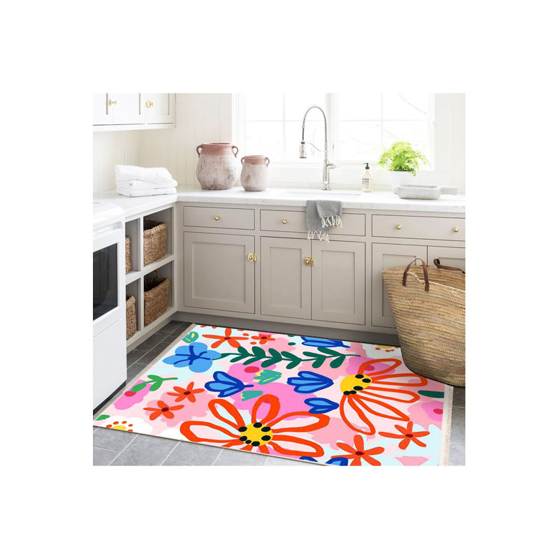 Tapis multicolore multicolore, Sous-tapis rectangulaire 4 pi 7 po x 6 pi 7 po inc