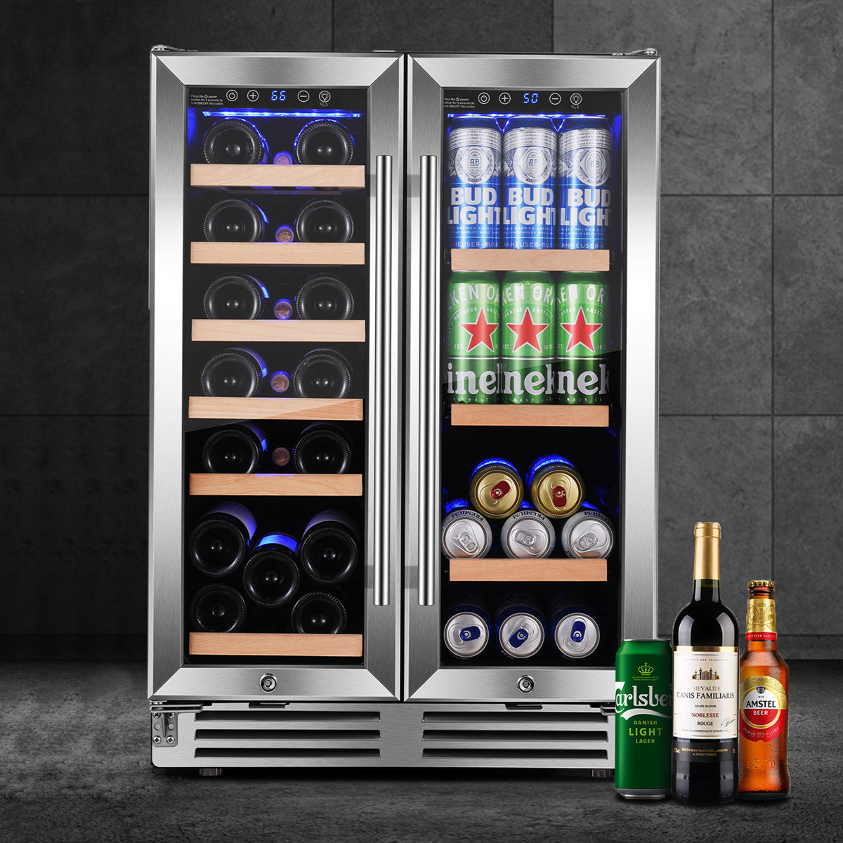 BODEGA 57 Cans (12 oz.) Freestanding Beverage Refrigerator with Wine Storage with Smart APP Control | Fridge.com