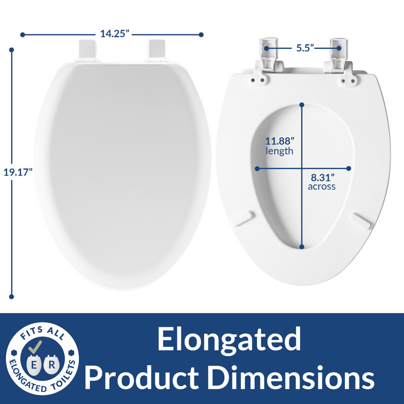 Cameron 1841EC Wood Toilet Seat, Never Loosens and Easily Removes for Cleaning, Elongated, Bone