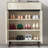 Creamy-white+Black Manufactured Wood+Metals Shoe Storage