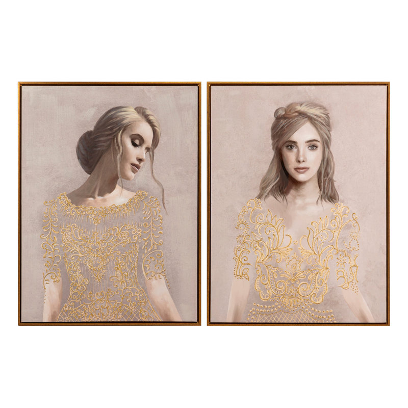 LEAVES SET 2 CANVAS - 2 Piece Floater Frame Painting Set on Canvas