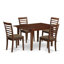 Ensemble de salle à manger 3 pièces comprenant une table de cuisine rectangulaire avec rallonge papillon et 2 chaises rembourrées en lin, 91 x 137 cm, brun selle-312694119-407576209-412402014