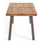 Belle table de salle à manger industrielle moderne avec surface en planches de bois et base en métal, H 69 po x l 31,51 po, H 30,1 po
