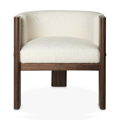 Egg Designs Boucle & Walnut Occasional Chair