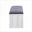 Banc de rangement FlowLuxe Cargo en tissu gris et blanc, banc rembourré industriel moderne avec rangement pour vestibule-905750690