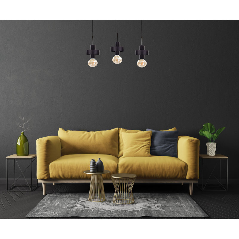 Bernda 3 - Light Kitchen Island Pendant, Black
