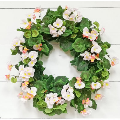 Handcrafted Faux Geranium 24'' Wreath