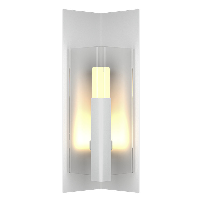 Summit Steel Wall Light, Clear, White, 18.7" H x 7.9" W x 6.3" D