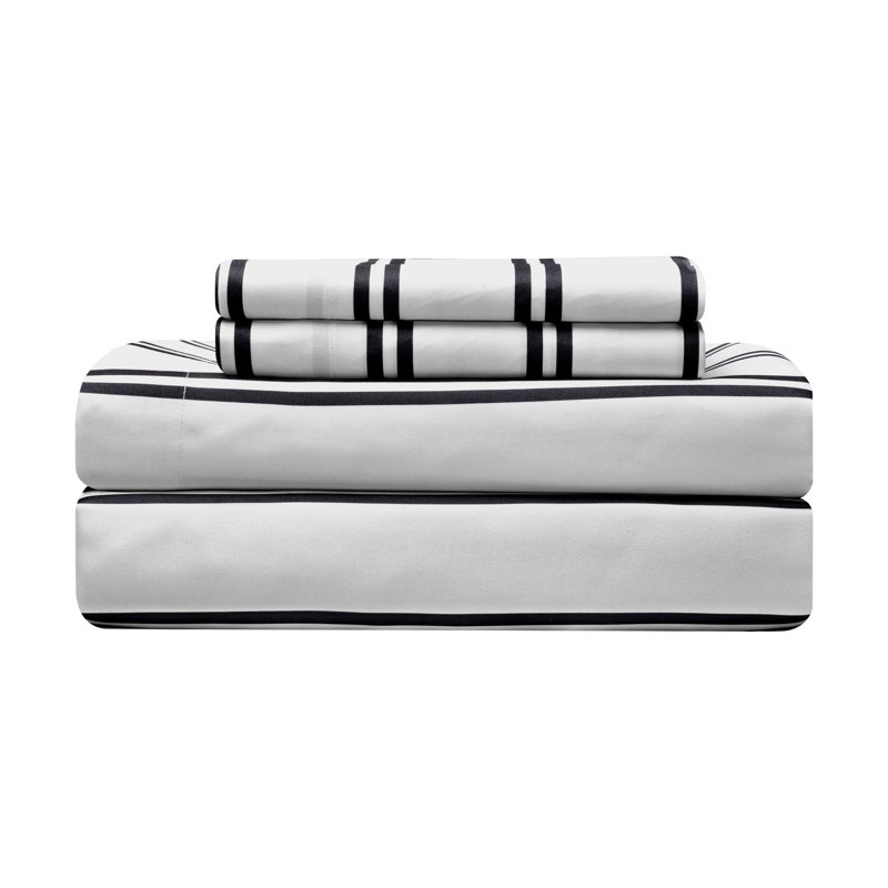 Sabrina Black and Gold Microfiber Queen Bed-in-a-Bag Set