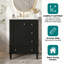 Meuble-lavabo de 24 po avec lavabo intégré en céramique et tablette de rangement à deux niveaux derrière le panneau de porte, noir-1041522119