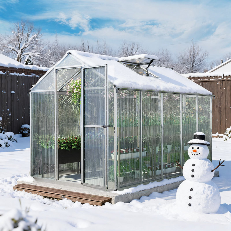 Walk-In Greenhouse, Silver, 6' W x 8' D
