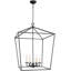 Luminaire suspendu géométrique noir 6 lumières