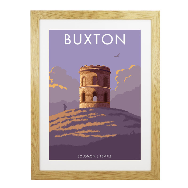 Buxton Solomon's Temple Derbyshire - Print, 50cm H x 40cm W x 1cm D, Oak Framed