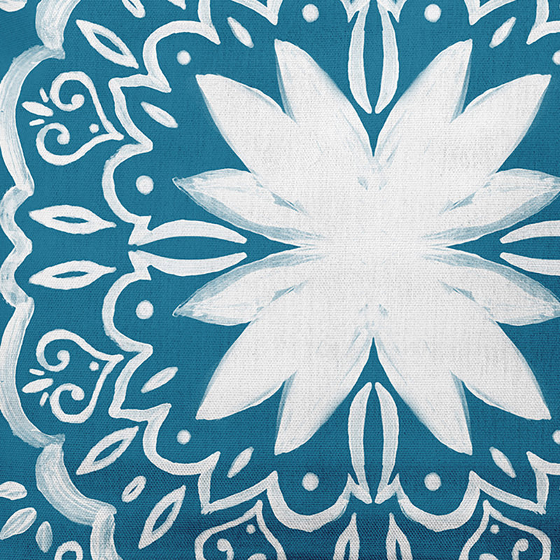 Coussin Cuban Flare, Bleu sarcelle, 18 po x 18 po