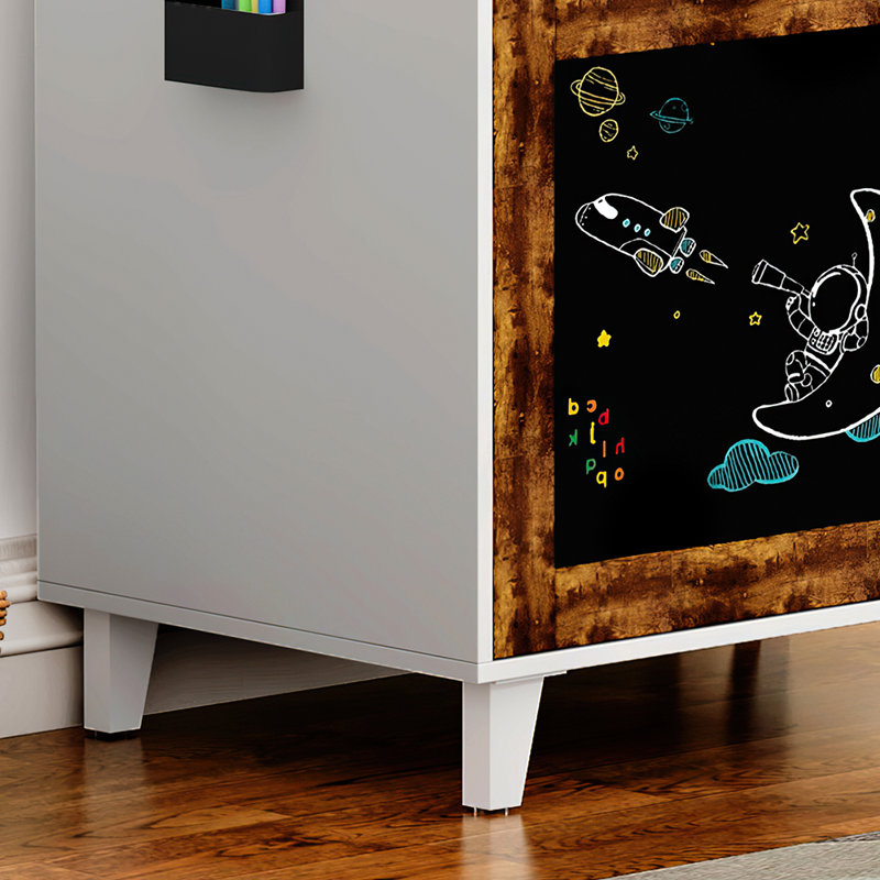 Enceinte cachée pour litière pour chat avec portes à tableau noir, 2 tablettes de rangement et 1 porte - Meuble pour chat multifonctionnel avec grande capacité de rangement