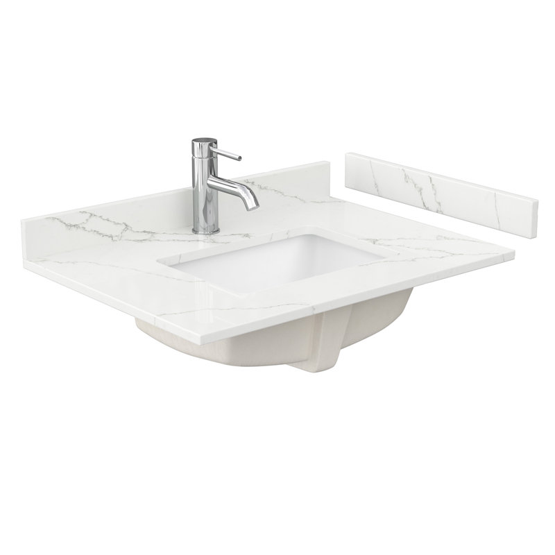 Daria 30'' W Vanity, Matte Black, Blue, White Quartz