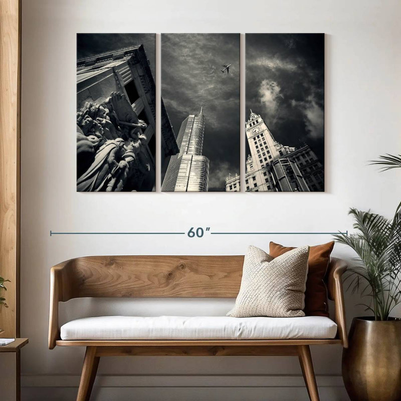 Sireci Plane Over Chicago, 32" H x 50" W