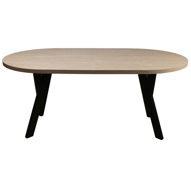 Extendable Round Dining Table, Beige