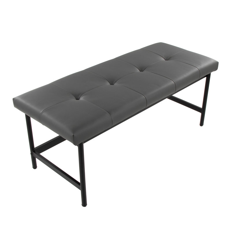 Banc en similicuir Brieon, Gris