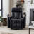 Swivel Recliner With Hidden Arm Storage and  LED Light Strip-1064237552
