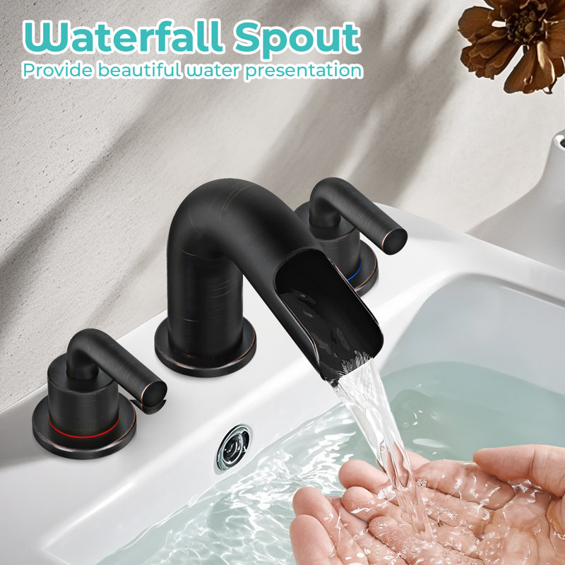 2-Handle Bathroom Faucet With Drain Assembly