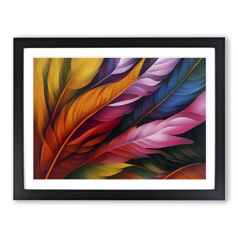 Blessed Bird Feathers - Framed Print, Black, 25cm H x 34cm W x 2cm D