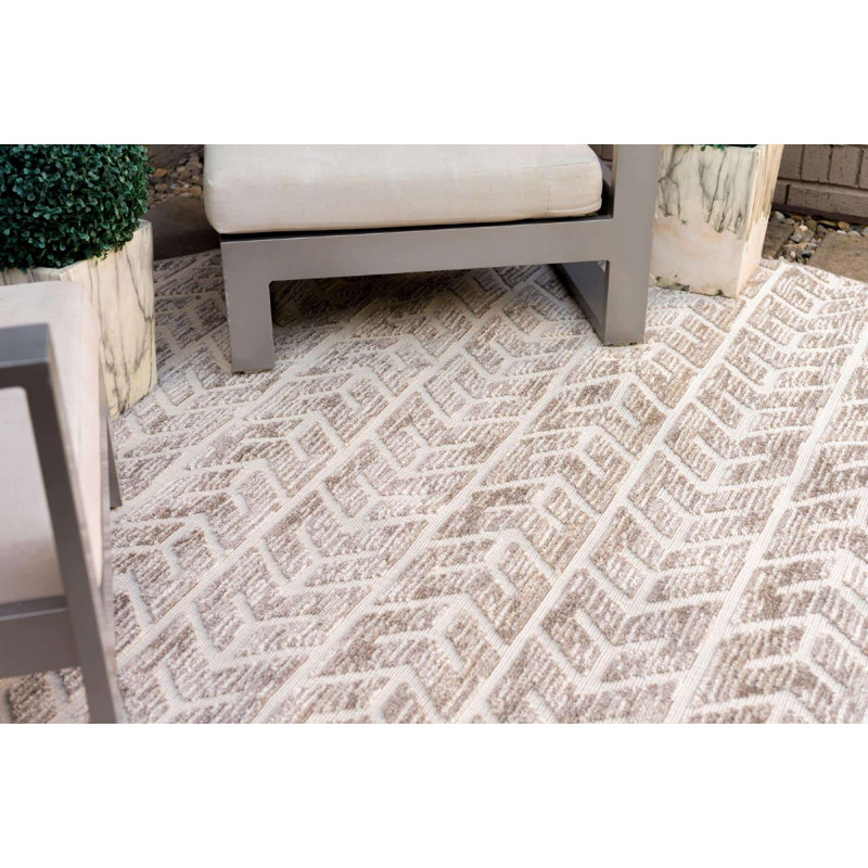 Tapis d'extérieur couleur moka Claudia, Rectangle de 5 pi x 8 pi