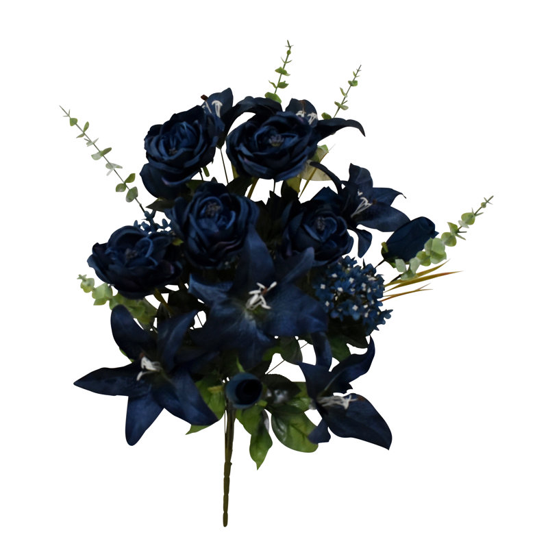Centre de table en fausse rose Eculaytus, Bleu marine