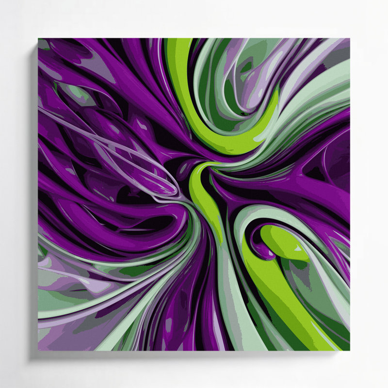 Art numérique sur toile, "Abstraction numérique 75", H 32 po x l 32 po