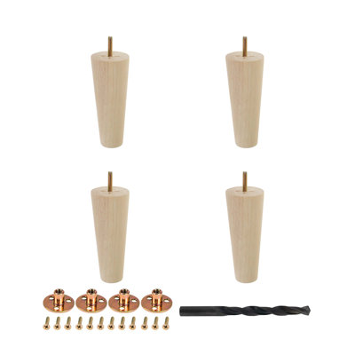 Base Unfinished Furniture Leg, Pack of 4