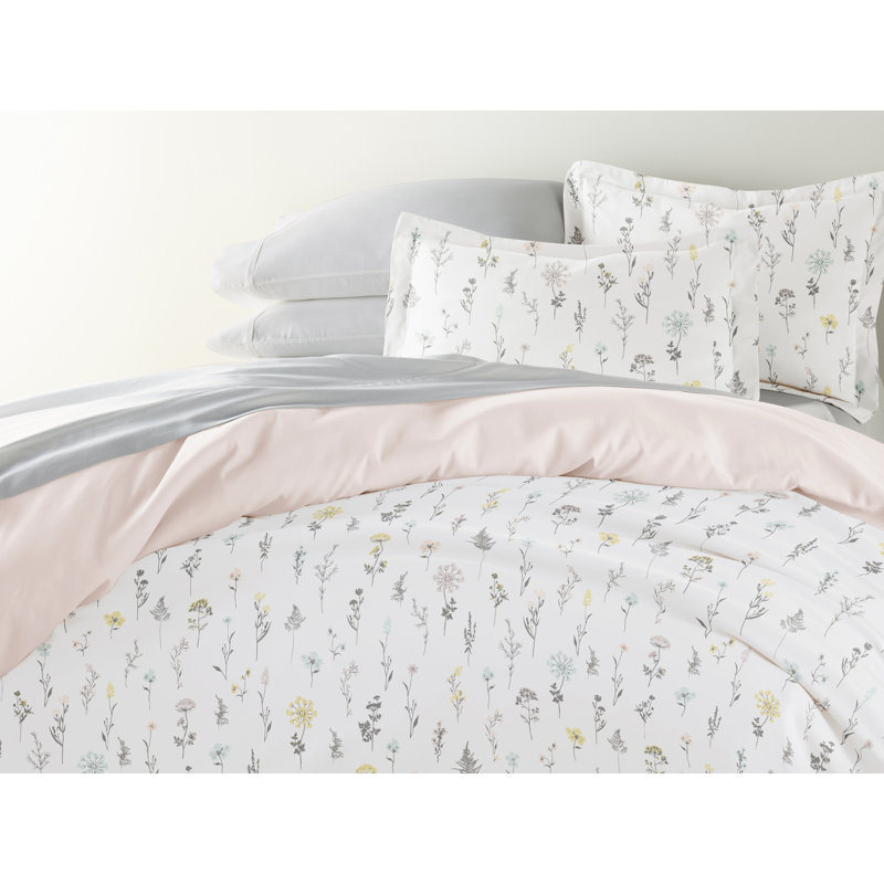 Twin XL Pink Floral Polyester Bedding Ensemble