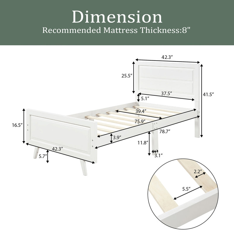 Lakayla Platform Bed, White