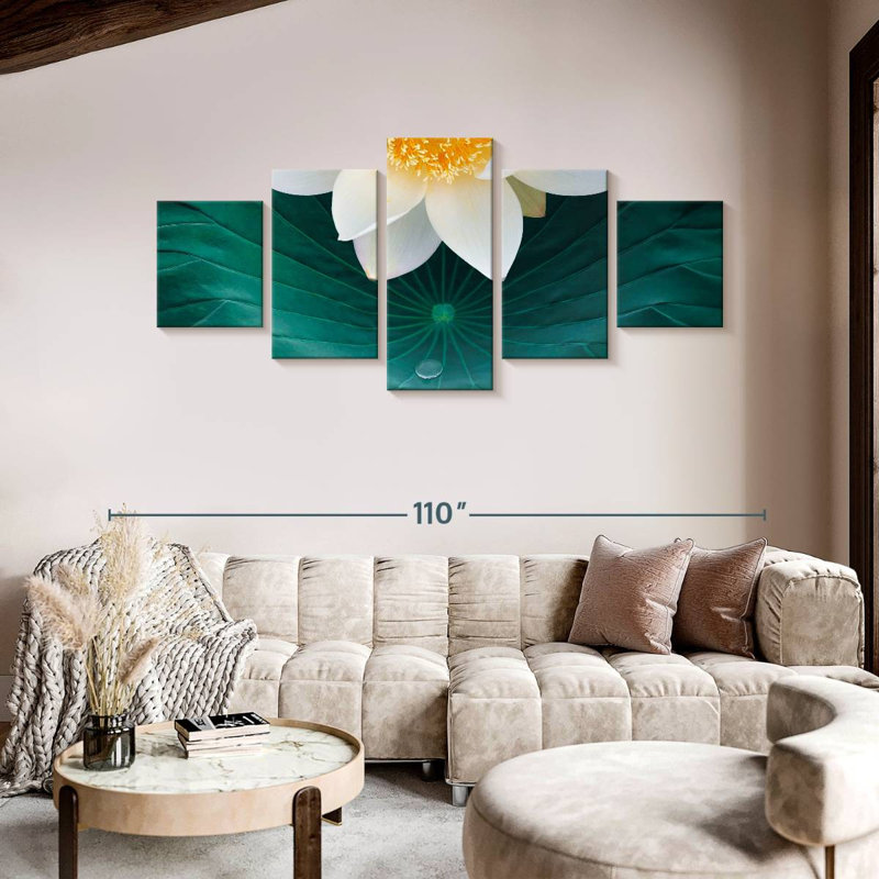 Lotus chinois, H 42 po x l 92 po