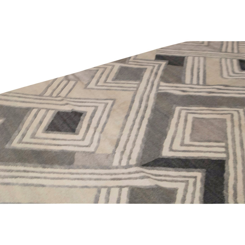 Tapis écureuil gris noué à la main de haute qualité